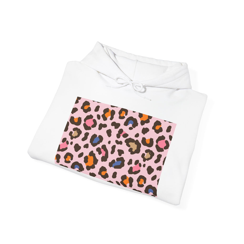 Pink Leopard Print Hoodie – Women's Trendy Animal Print Pullover