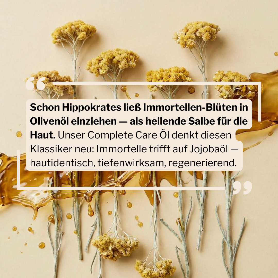complete care 003 | Pflegeöl für Gesicht, Körper, Haar | sanft mit Jojoba + Immortelle ∴ therefore beauty