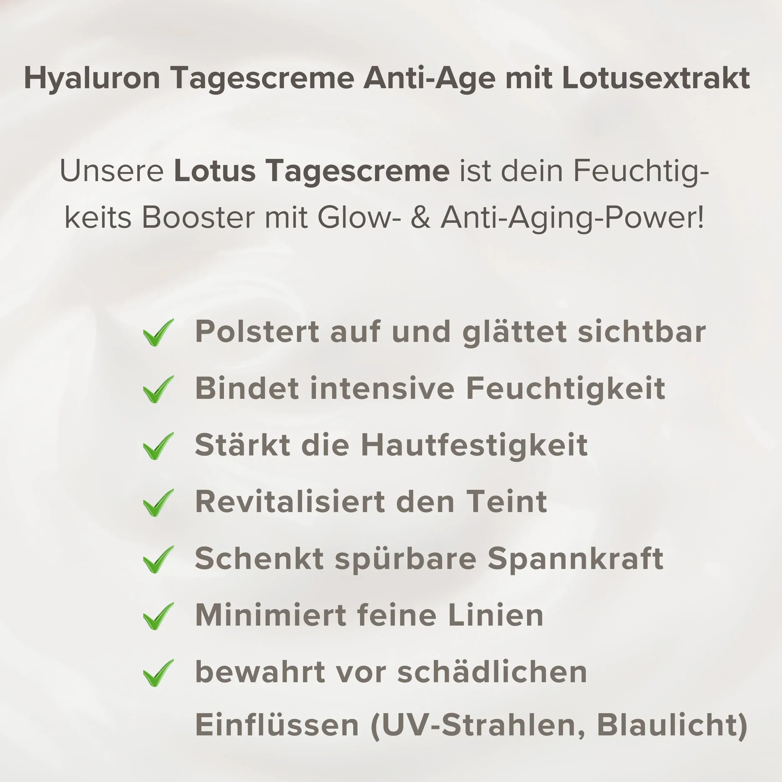 •Anti Age• Hyaluron Tagescreme mit Lotusextrakt – 3-fach Hyaluron | BDIH Naturkosmetik Pure Elements Naturkosmetik