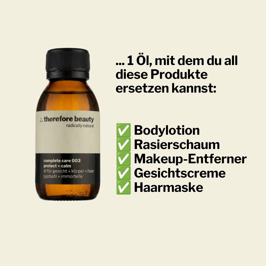 complete care 003 | Pflegeöl für Gesicht, Körper, Haar | sanft mit Jojoba + Immortelle ∴ therefore beauty