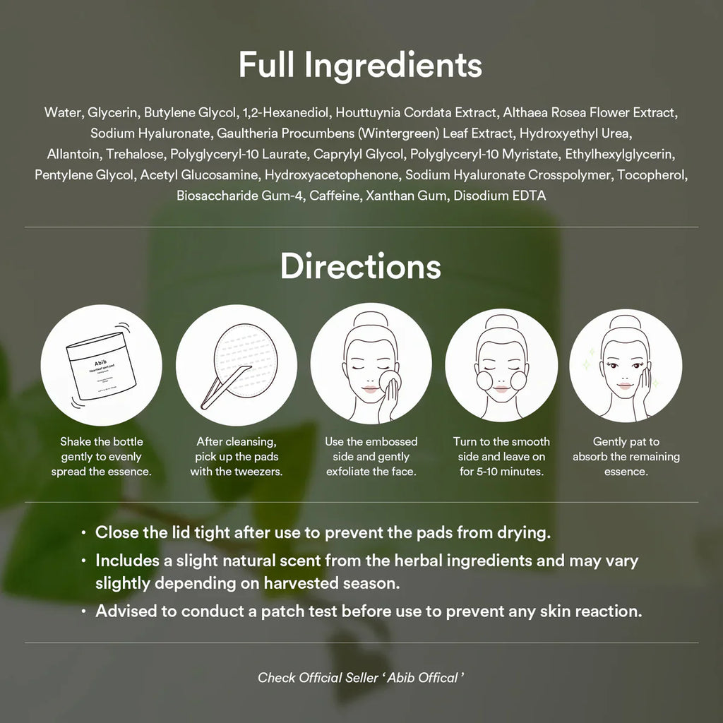 ABIB Heartleaf Spot Pad Calming Touch - 80pads Hanyori Skin