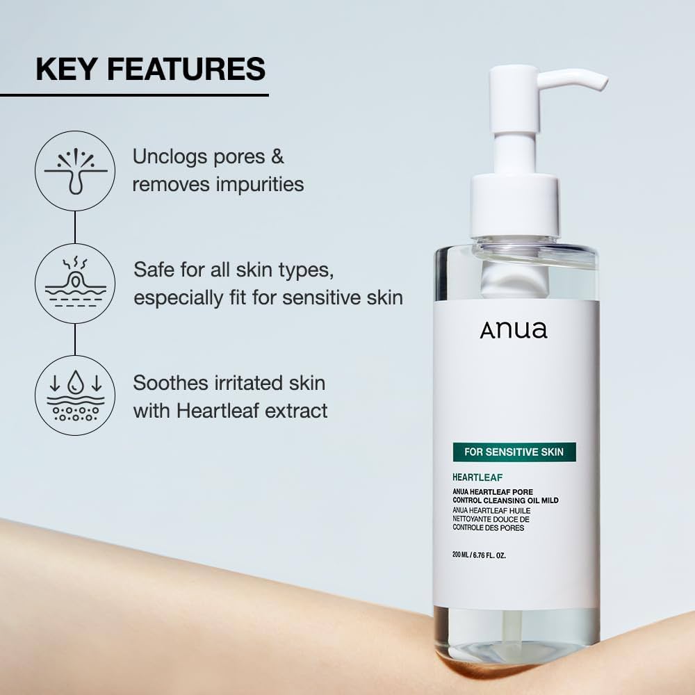 ANUA Heartleaf Pore Control Cleansing Oil Mild - 200ml Hanyori Skin