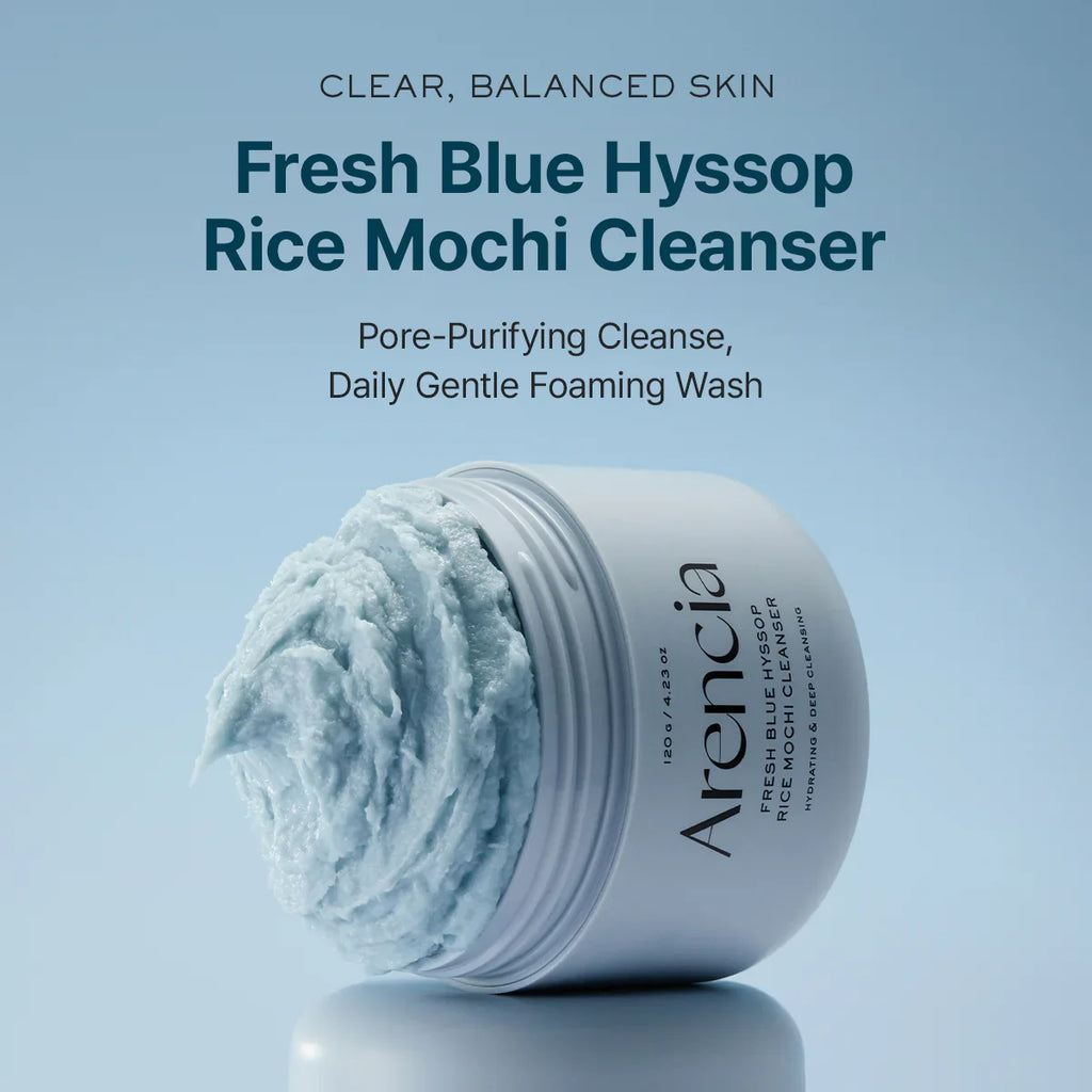 ARENCIA Fresh Blue Hyssop Rice Mochi Cleanser - 120g Hanyori Skin