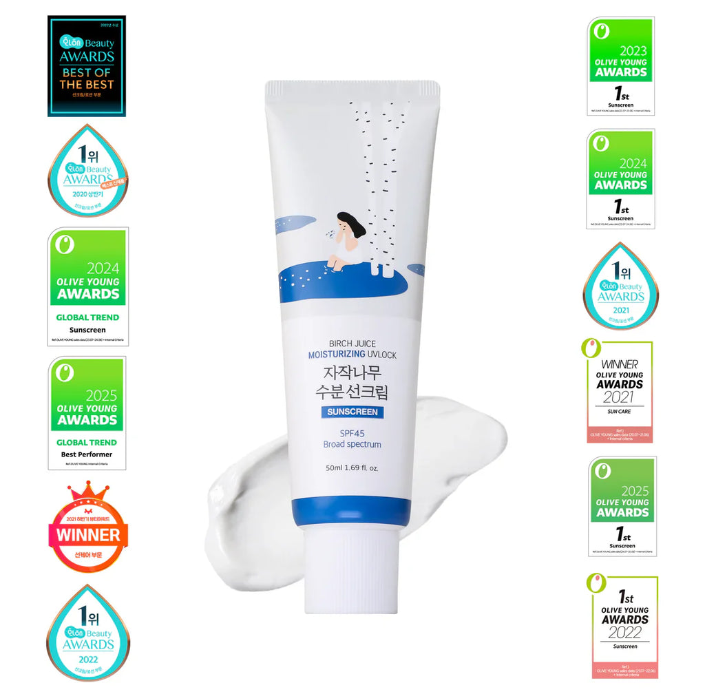 ROUND LAB Birch Juice Moisturizing Sun Cream SPF50+ PA++++ - 50ml Hanyori Skin