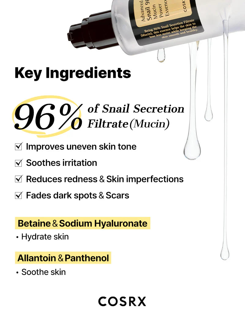 COSRX Advanced Snail 96 Mucin Power Essence - 100ml Hanyori Skin