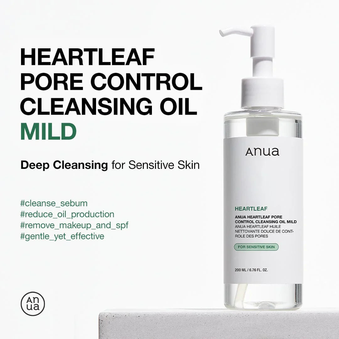 ANUA Heartleaf Pore Control Cleansing Oil Mild - 200ml Hanyori Skin
