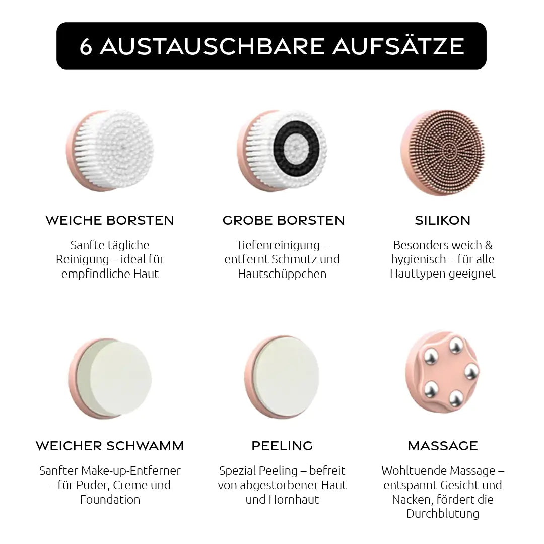 Elektrische Gesichtsbürste - 6in1 Set Purenin