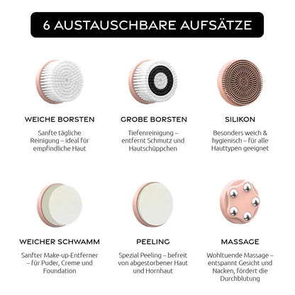 Elektrische Gesichtsbürste - 6in1 Set Purenin