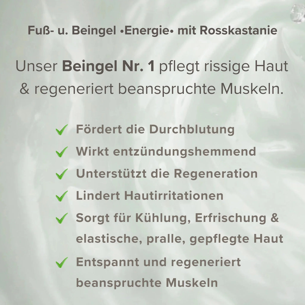 Fuß- und Beingel •Energie• mit Rosskastanie & Hagebuttenkernöl | Kühlende Naturkosmetik Pure Elements Naturkosmetik