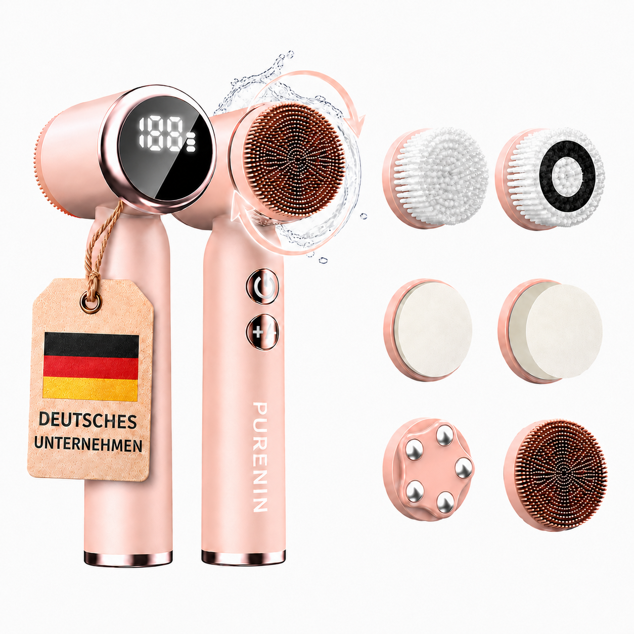 Elektrische Gesichtsbürste - 6in1 Set Purenin