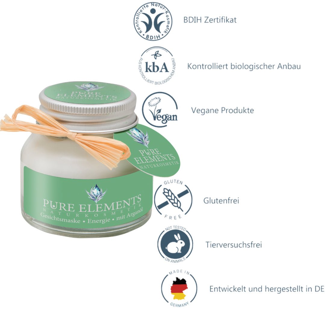 Gesichtsmaske •Energie• mit Arganöl Pure Elements Naturkosmetik