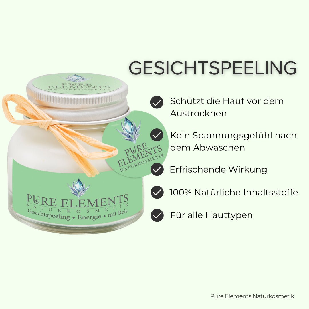 Gesichtspeeling •Energie• mit Reis Pure Elements Naturkosmetik
