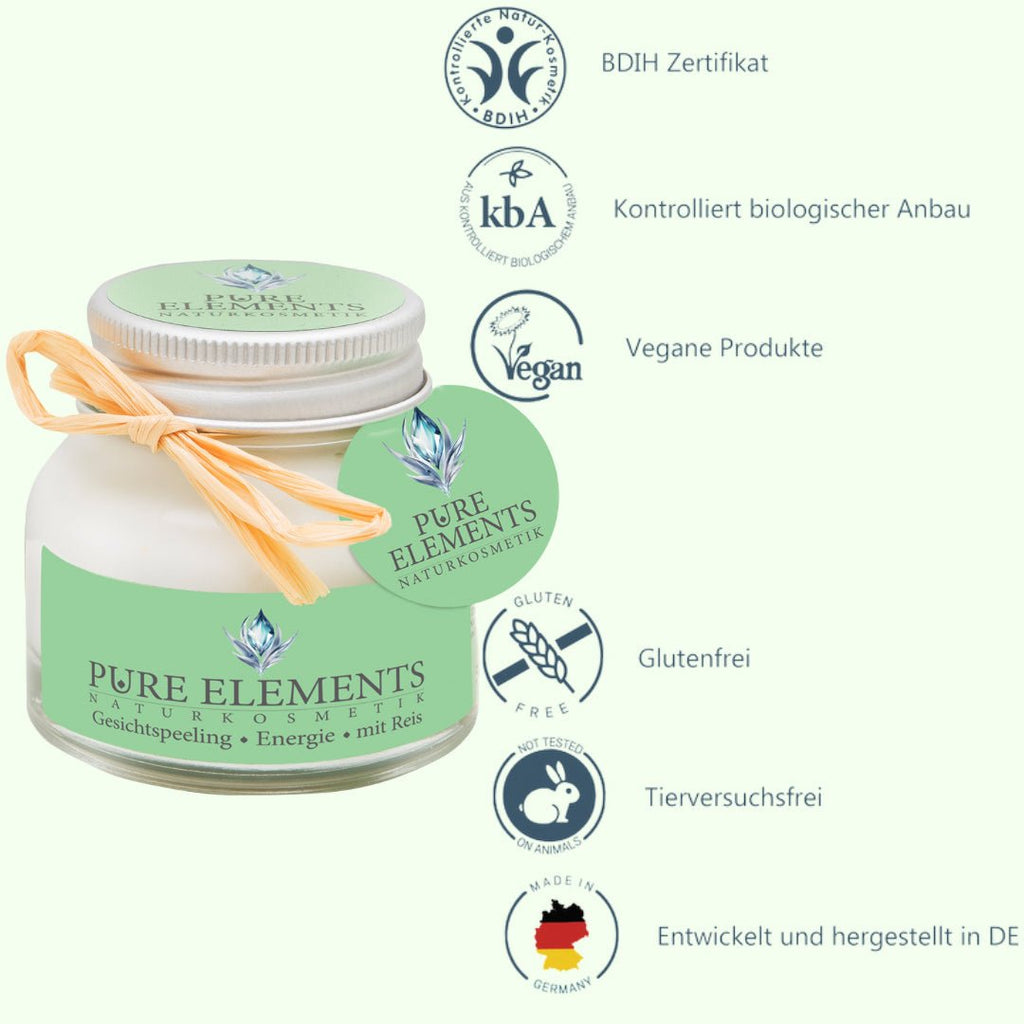 Gesichtspeeling •Energie• mit Reis Pure Elements Naturkosmetik