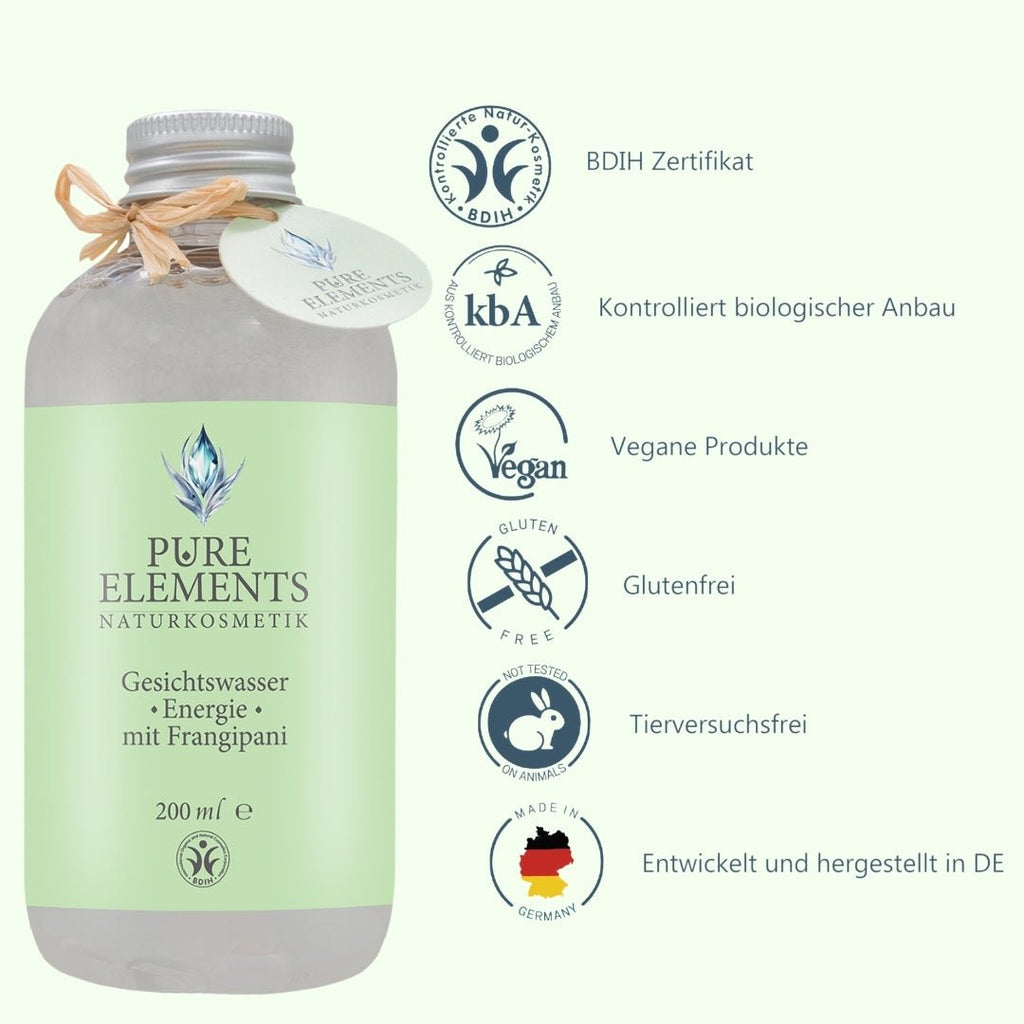 Gesichtswasser •Energie• mit Frangipani Pure Elements Naturkosmetik