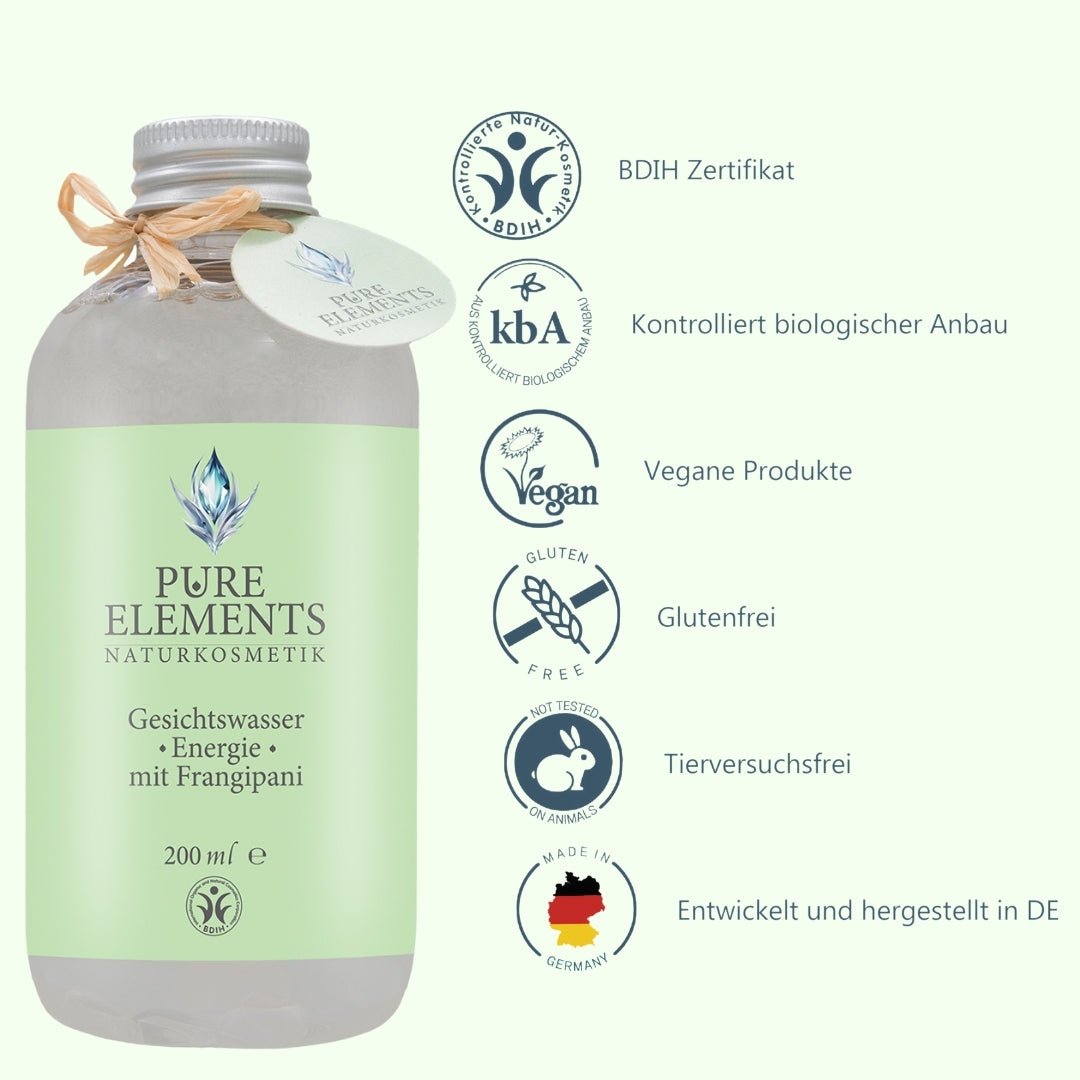 Gesichtswasser •Energie• mit Frangipani Pure Elements Naturkosmetik