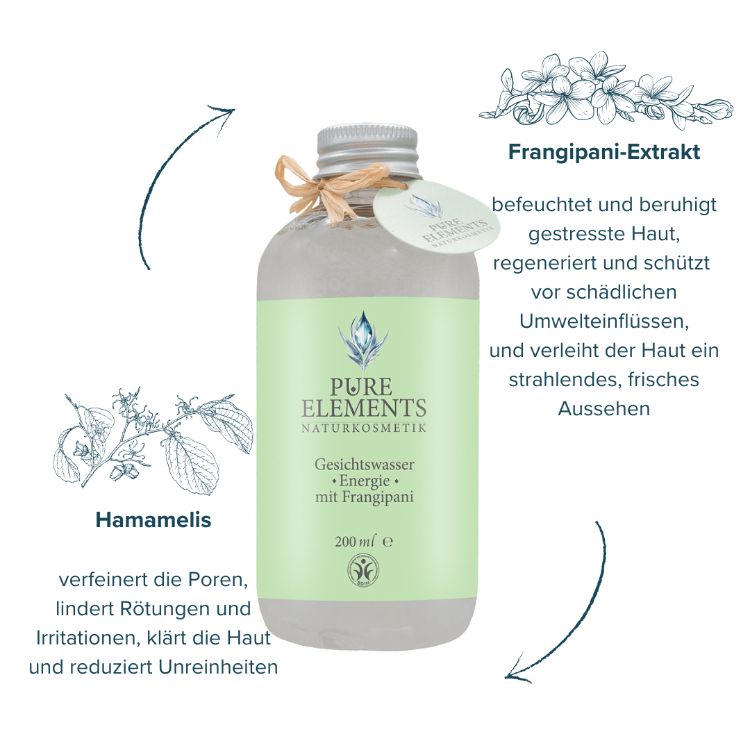 Gesichtswasser •Energie• mit Frangipani Pure Elements Naturkosmetik