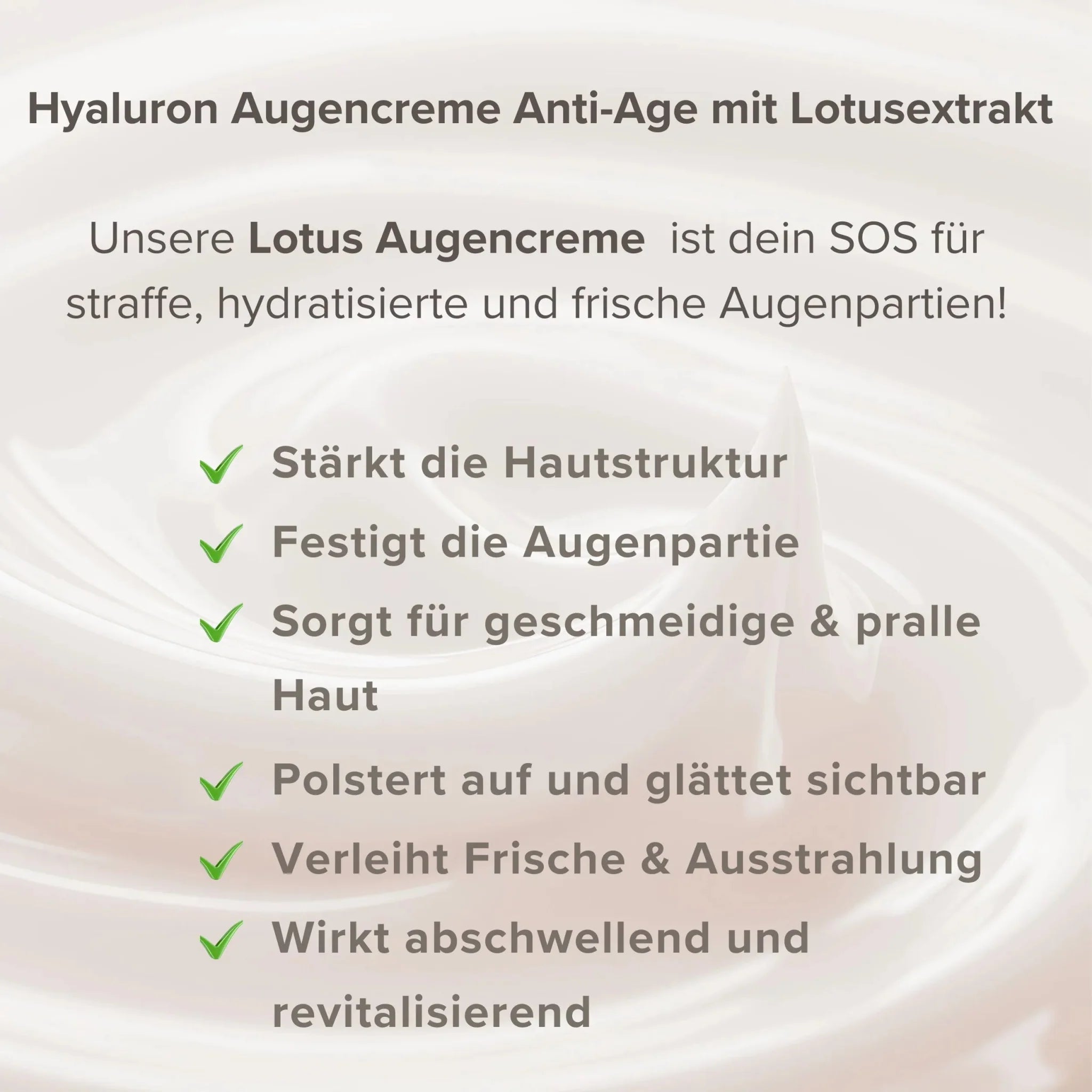 Hyaluron Augencreme •Anti Age• mit Lotusextrakt Pure Elements Naturkosmetik