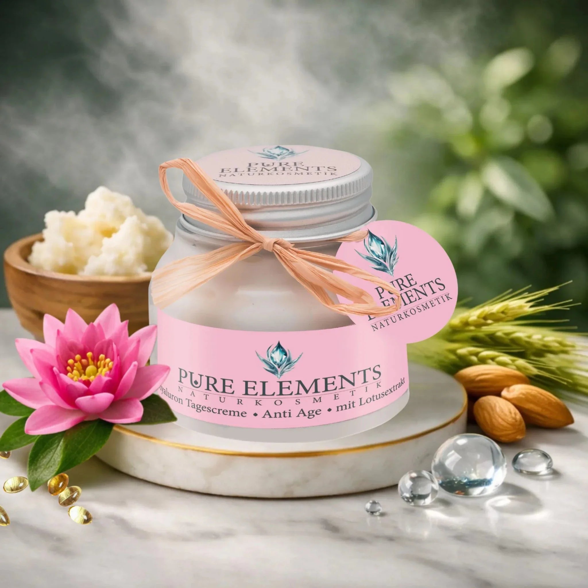 •Anti Age• Hyaluron Tagescreme mit Lotusextrakt – 3-fach Hyaluron | BDIH Naturkosmetik Pure Elements Naturkosmetik