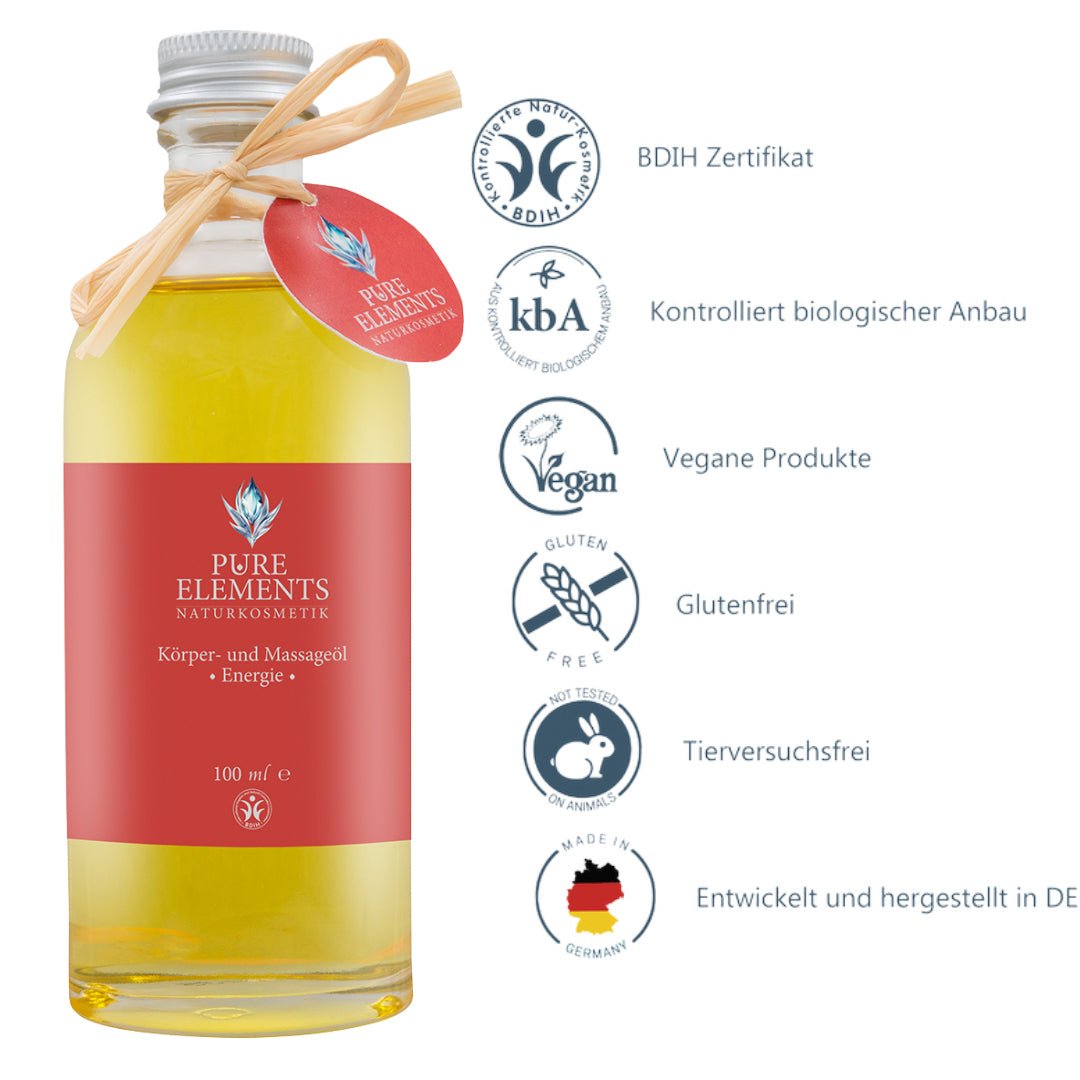 Körper- und Massageöl •Energie• Pure Elements Naturkosmetik