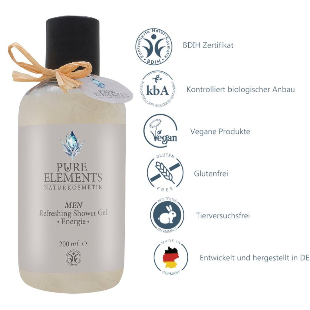 MEN Refreshing Shower Gel •Energie• Pure Elements Naturkosmetik