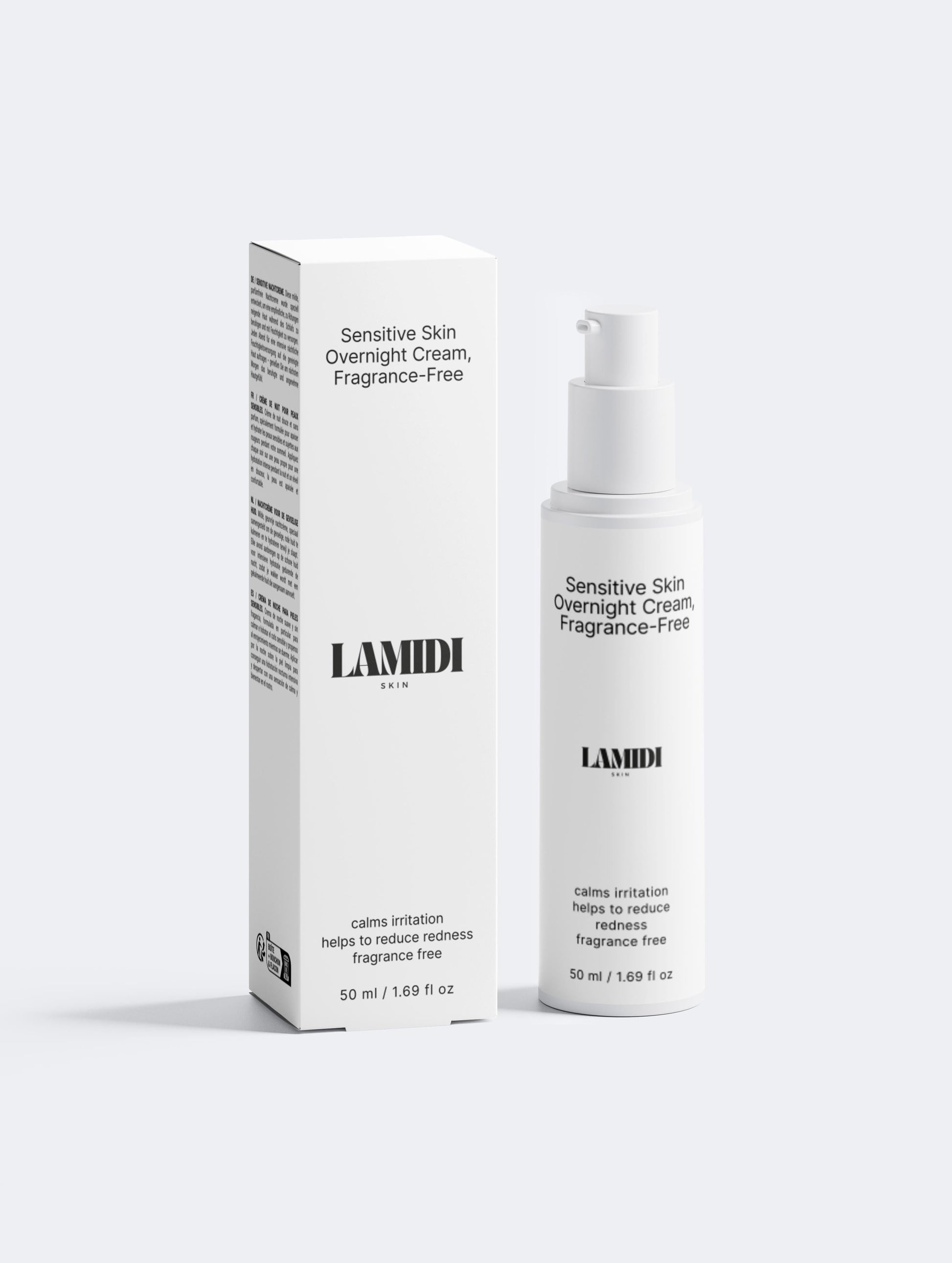 Sensitive Skin Overnight Cream, Fragrance-Free Lamidibeauty