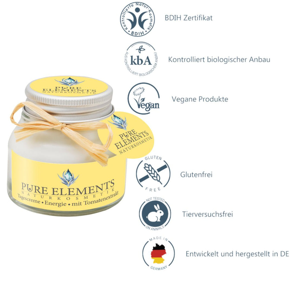 Tagescreme •Energie• mit Tomatenextrakt Pure Elements Naturkosmetik