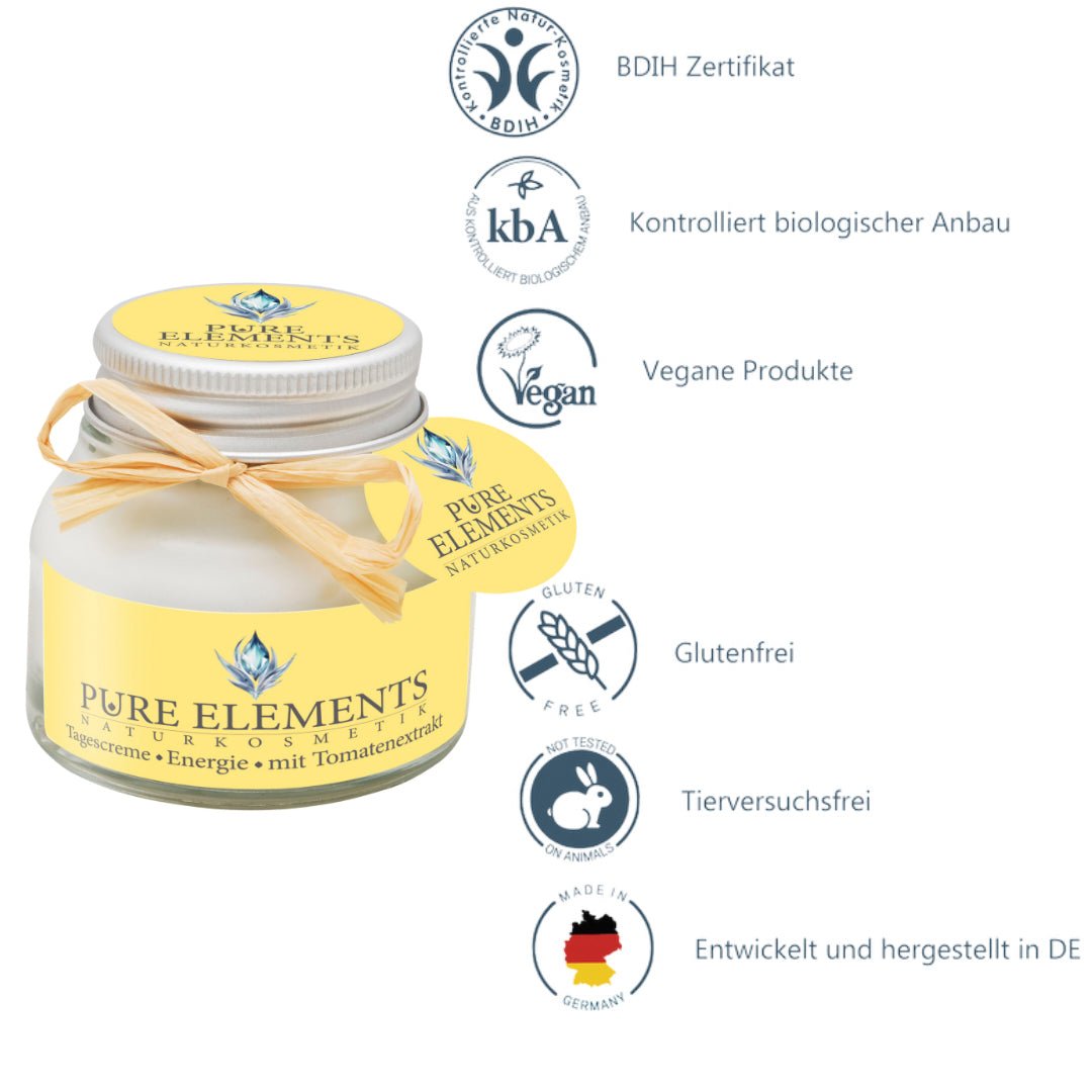 Tagescreme •Energie• mit Tomatenextrakt Pure Elements Naturkosmetik