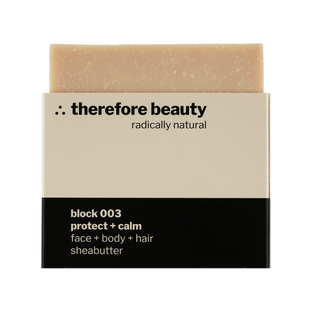 block 003 — schützende Pflegeseife mit Sheabutter | 3‑in‑1 für Gesicht, Körper & Haare ∴ therefore beauty