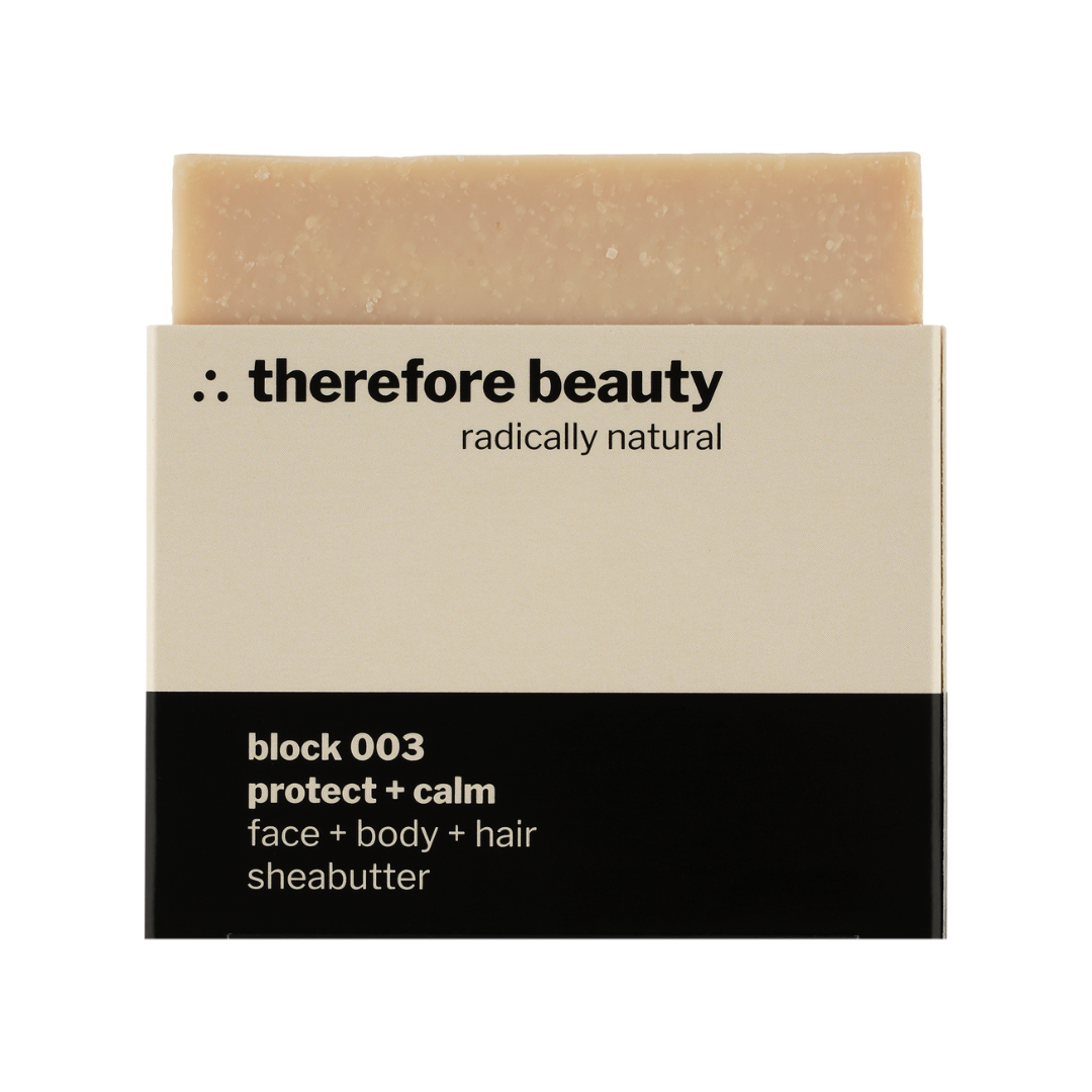 block 003 — schützende Pflegeseife mit Sheabutter | 3‑in‑1 für Gesicht, Körper & Haare ∴ therefore beauty