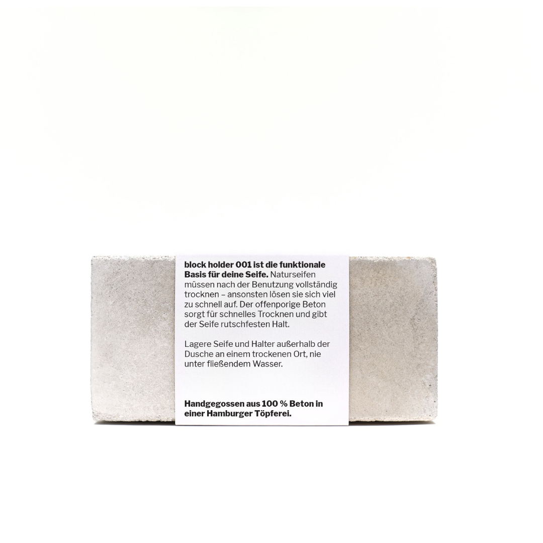 block holder 001 | handgefertigte Design-Seifenschale | aus Beton | macht deine Seife langlebiger ∴ therefore beauty