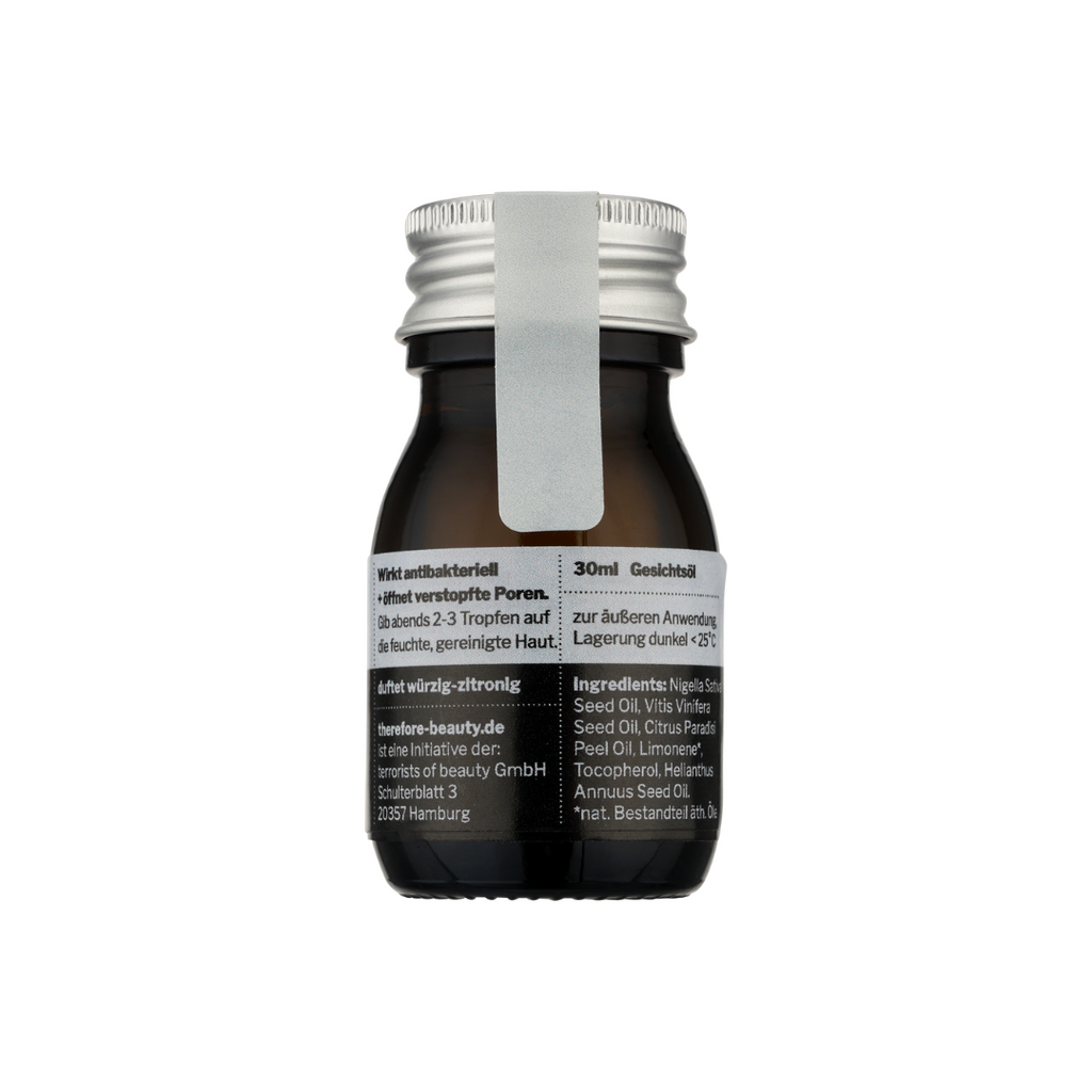 balm 001 | Gesichtsöl mit Schwarzkümmelöl | für unreine Haut | gegen Pickel + Akne ∴ therefore beauty