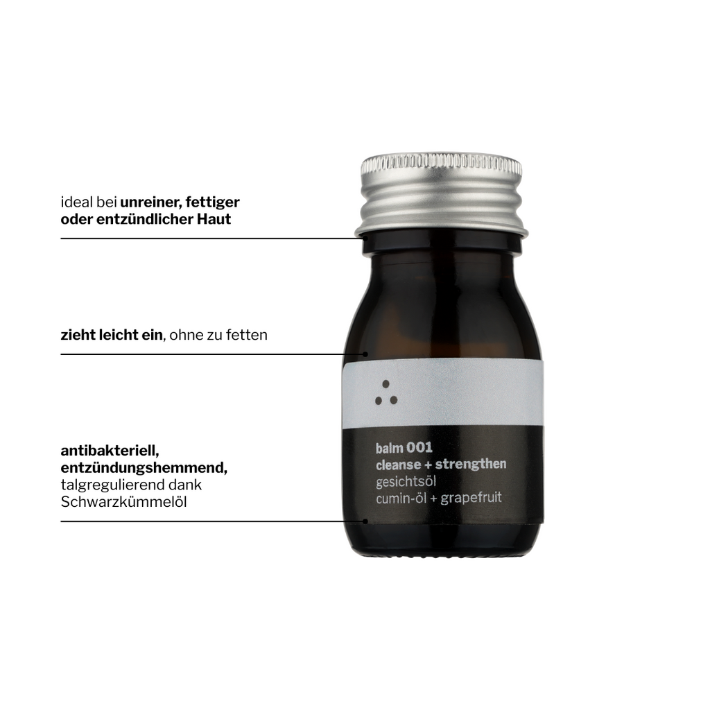 balm 001 | Gesichtsöl mit Schwarzkümmelöl | für unreine Haut | gegen Pickel + Akne ∴ therefore beauty